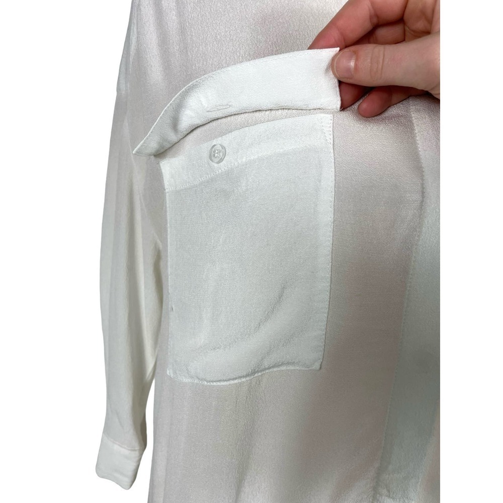 All Saints Milson Shirt in Chalk White Button Down Blouse Medium Business Casual - Picture 6 of 12